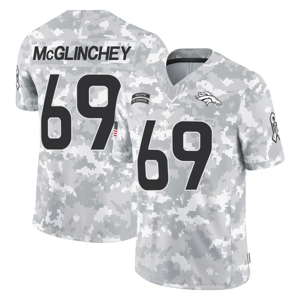 D.Broncos #69 Mike McGlinchey Player Arctic Camo Salute To Service Limited Ldoa Stitched Jerseys