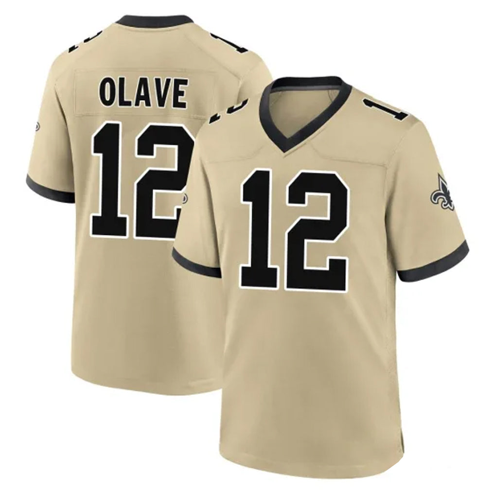 NO.Saints #12 Chris Olave Player Gold Home Game Ldoa Stitched Jerseys