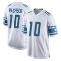 D.Lions #10 Isiah Pacheco Player White Home Game Ldoa Stitched Jerseys