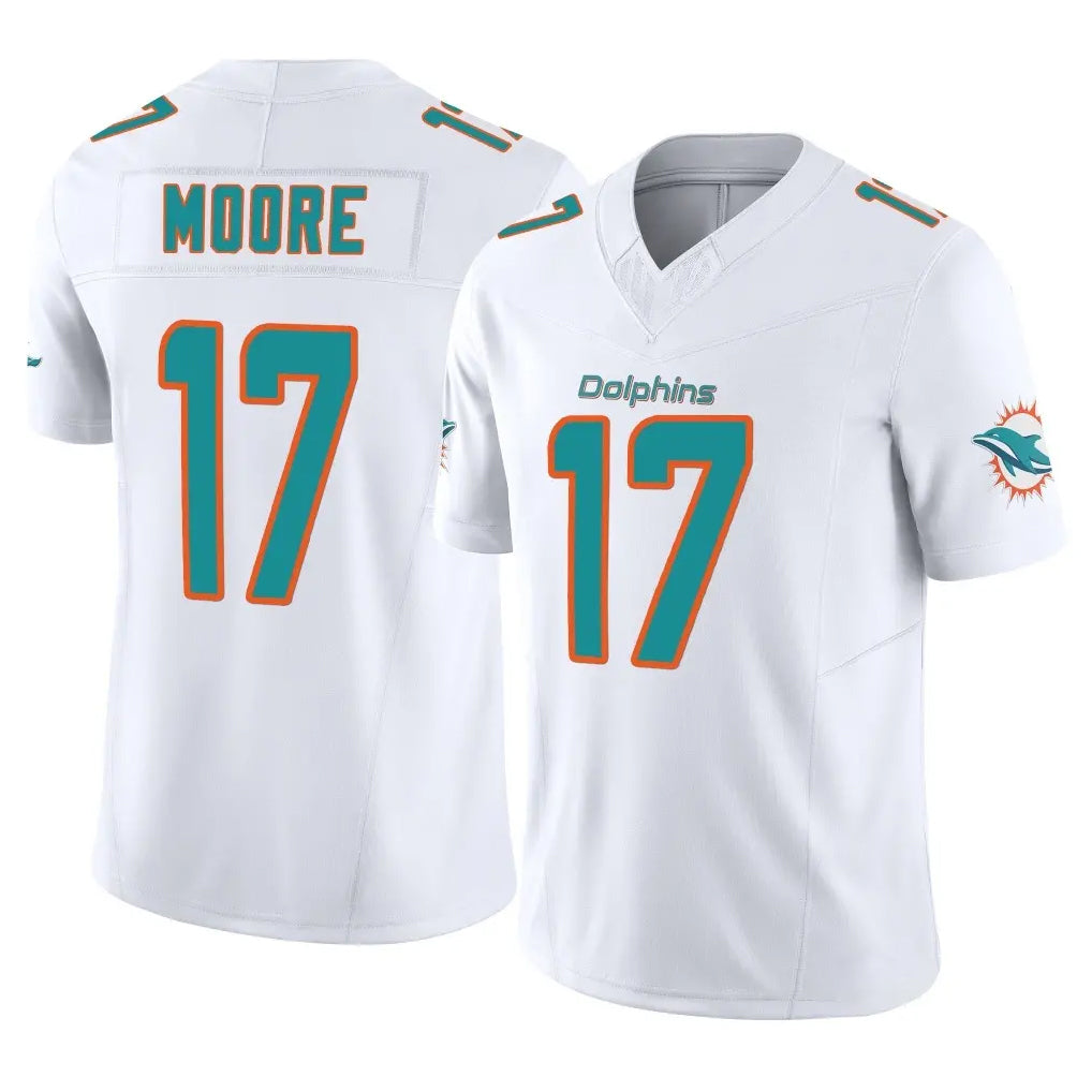 M.Dolphins #17 Trey Moore Player White Limited Vapor F.U.S.E. Home Game Ldoa Stitched Jerseys
