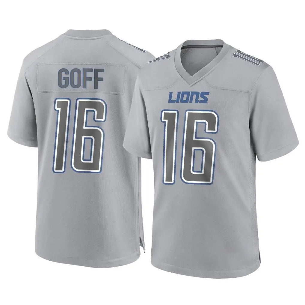 D.Lions #16 Jared Goff Player Gray Atmosphere Fashion Home Game Ldoa Stitched Jerseys