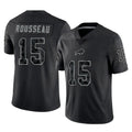 B.Bills #15 Greg Rousseau Player Black RFLCTV Limited Ldoa Stitched Jerseys