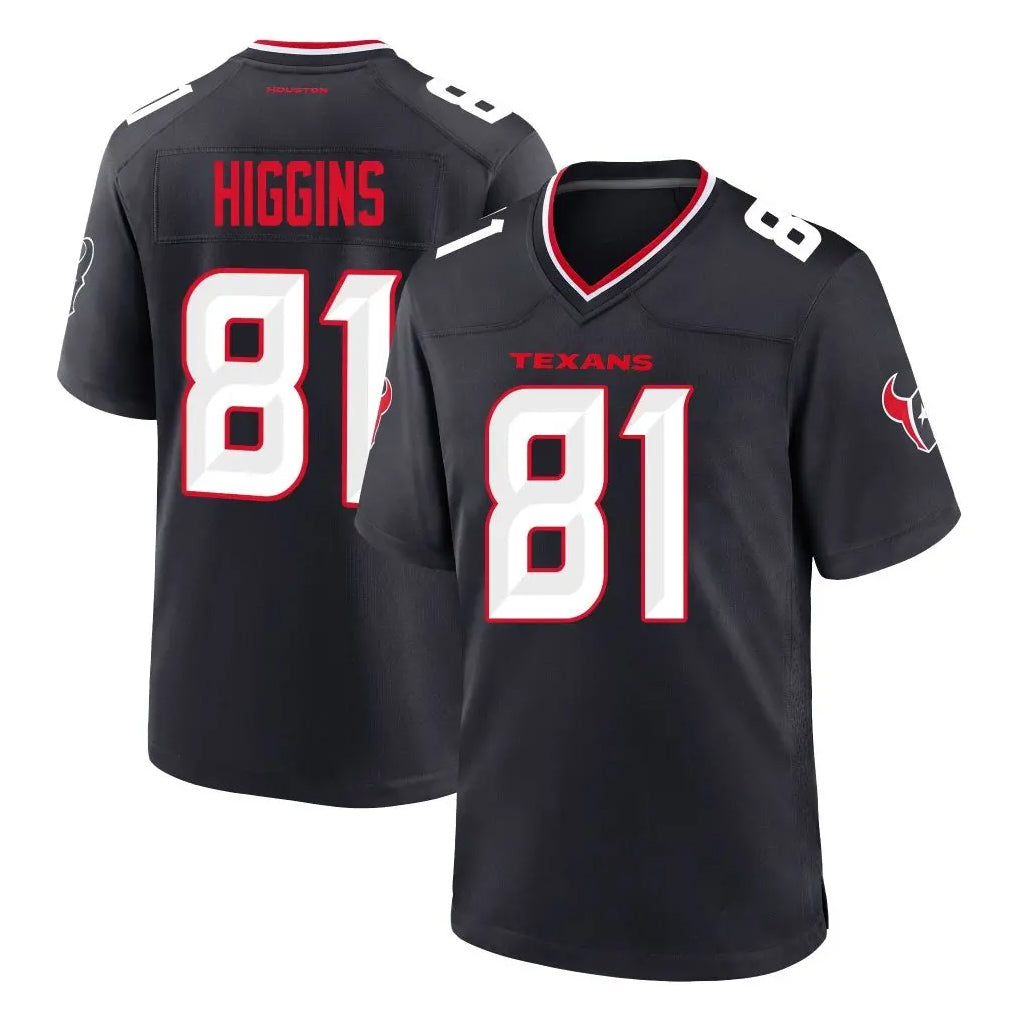 H.Texans #81 Jayden Higgins Player Navy Team Home Game Ldoa Stitched Jerseys