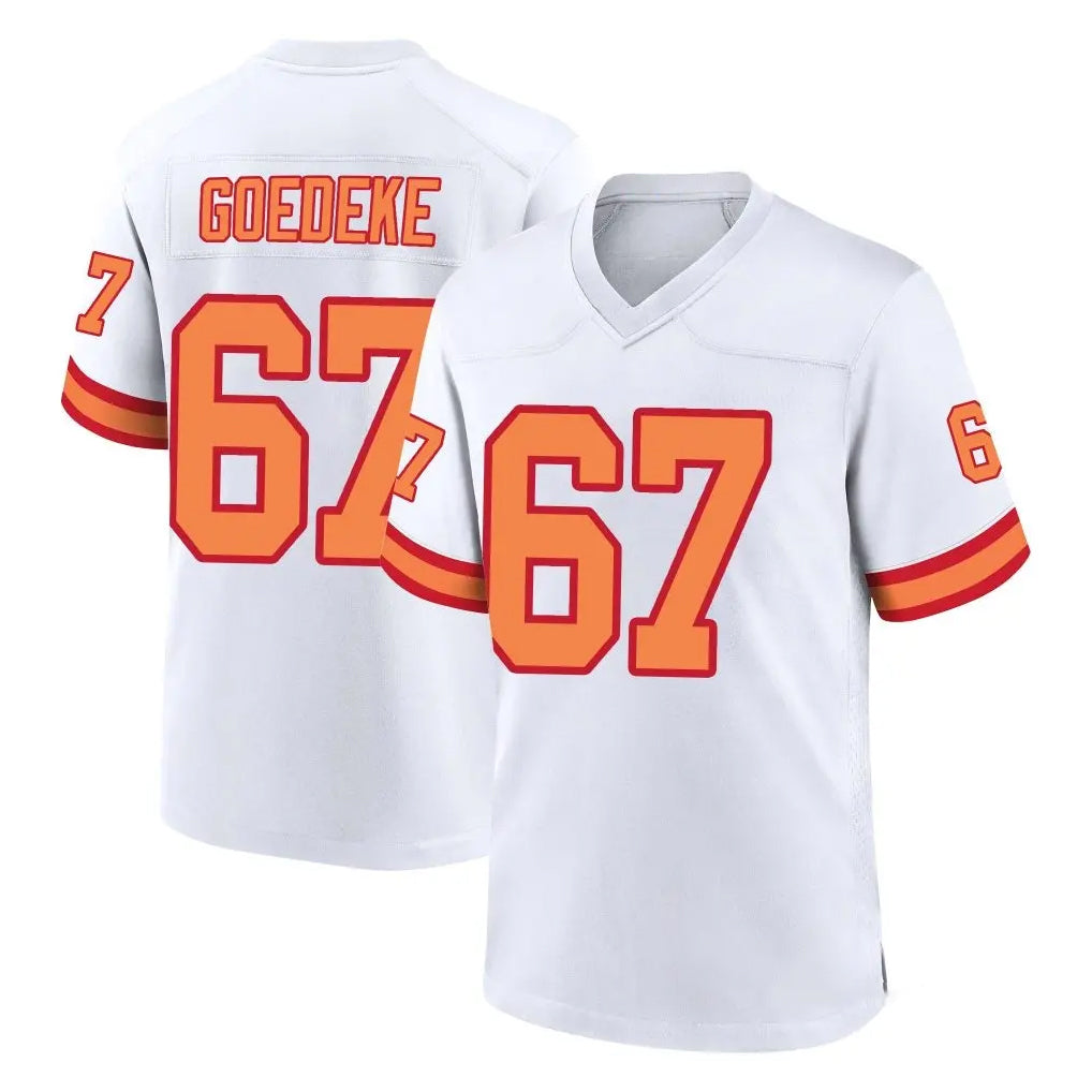TB.Buccaneers #67 Luke Goedeke Player White '76 Home Game Ldoa Stitched Jerseys
