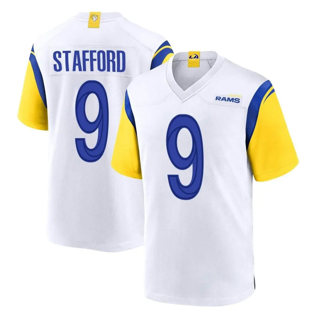 LA.Rams #9 Matthew Stafford Player White Home Game Ldoa Stitched Jerseys