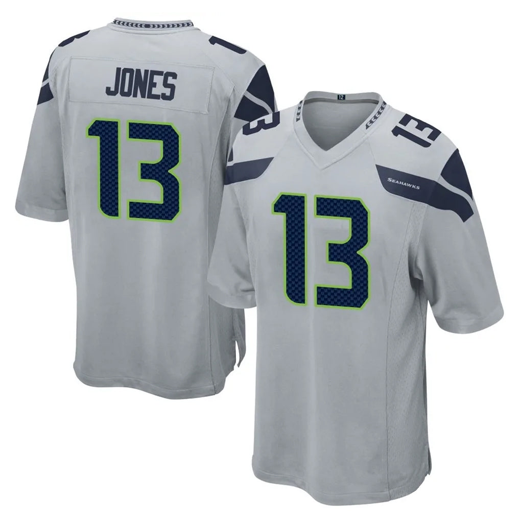 S.Seahawks #13 Ernest Jones IV Player Gray Home Game Ldoa Stitched Jerseys
