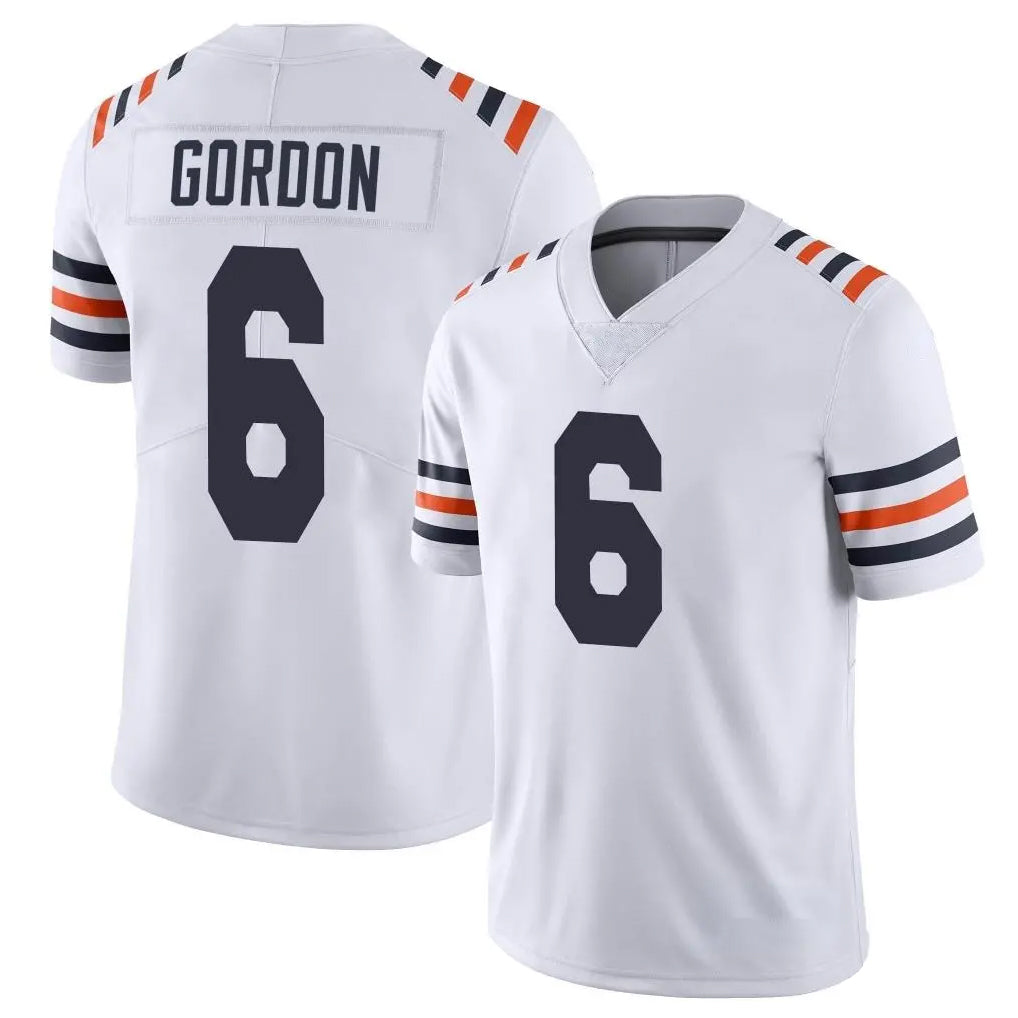 C.Bears #6 Kyler Gordon Player White Classic Vapor Limited Home Game Ldoa Stitched Jerseys