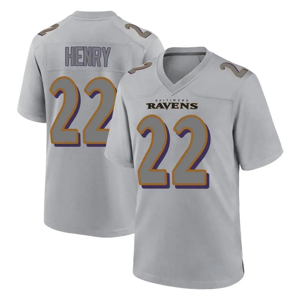 B.Ravens #22 Derrick Henry Player Gray Replica Limited Ldoa Stitched Jerseys