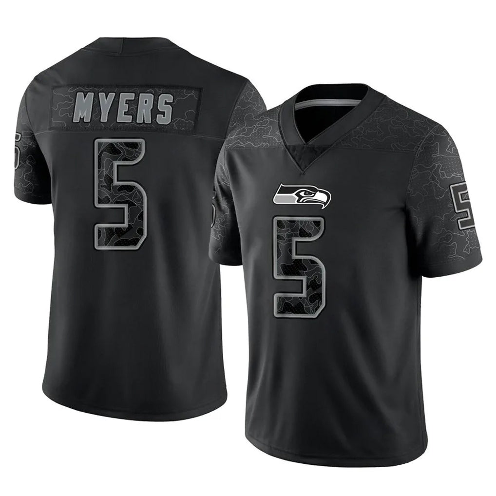 S.Seahawks #5 Jason Myers Player Black Limited Reflective Home Game Ldoa Stitched Jerseys