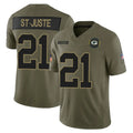 GB.Packers #21 Benjamin St-Juste Player Olive 2025 Salute To Service Limited Home Game Ldoa Stitched Jerseys