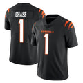 C.Bengals #1 Ja'Marr Chase Player Black Vapor Untouchable Limited Home Game Ldoa Stitched Jerseys