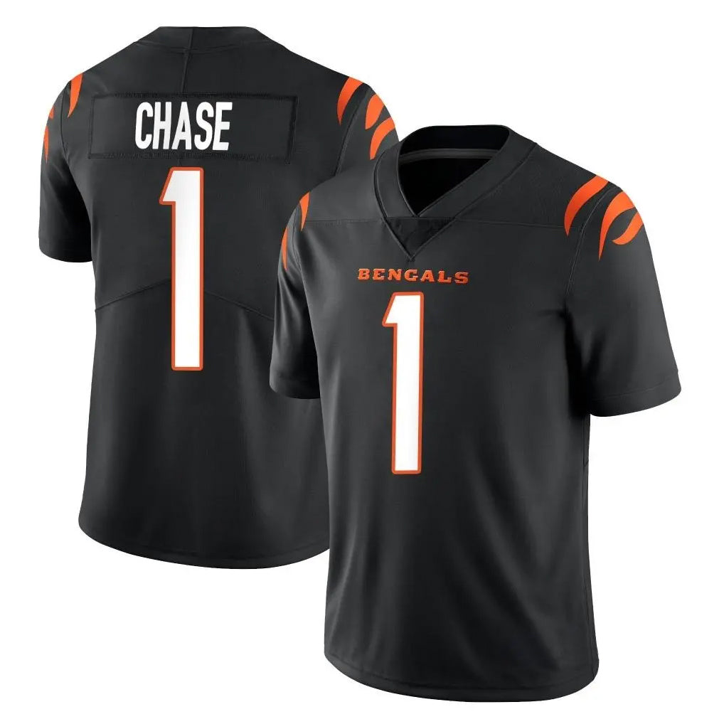 C.Bengals #1 Ja'Marr Chase Player Black Vapor Untouchable Limited Home Game Ldoa Stitched Jerseys