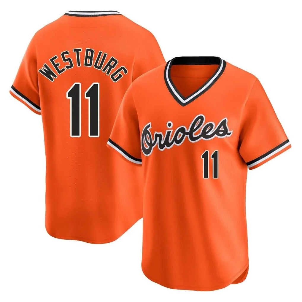 B.Orioles #11 Jordan Westburg Player Orange T-shirt Limited Home Game Ldoa Stitched Jerseys