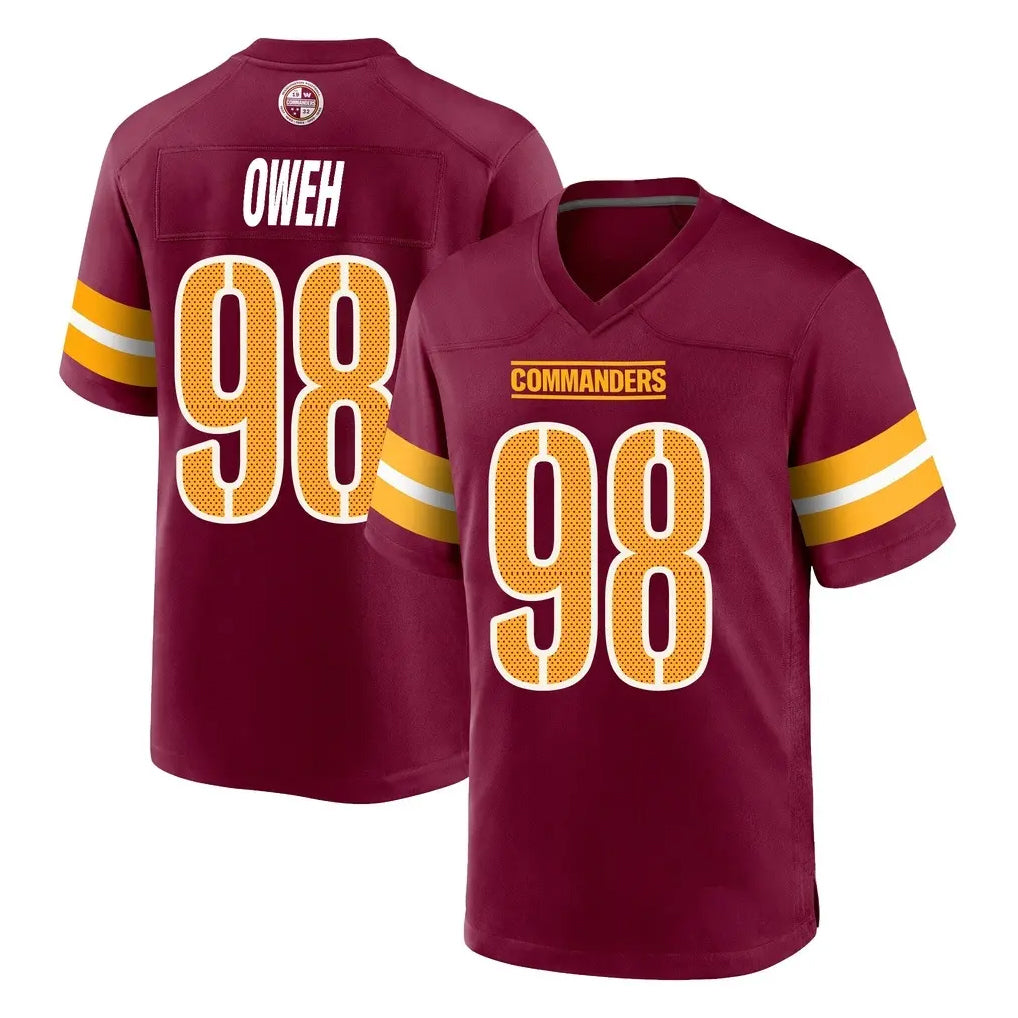 W.Commanders #98 Odafe Oweh Player Burgundy Home Game Ldoa Stitched Jerseys
