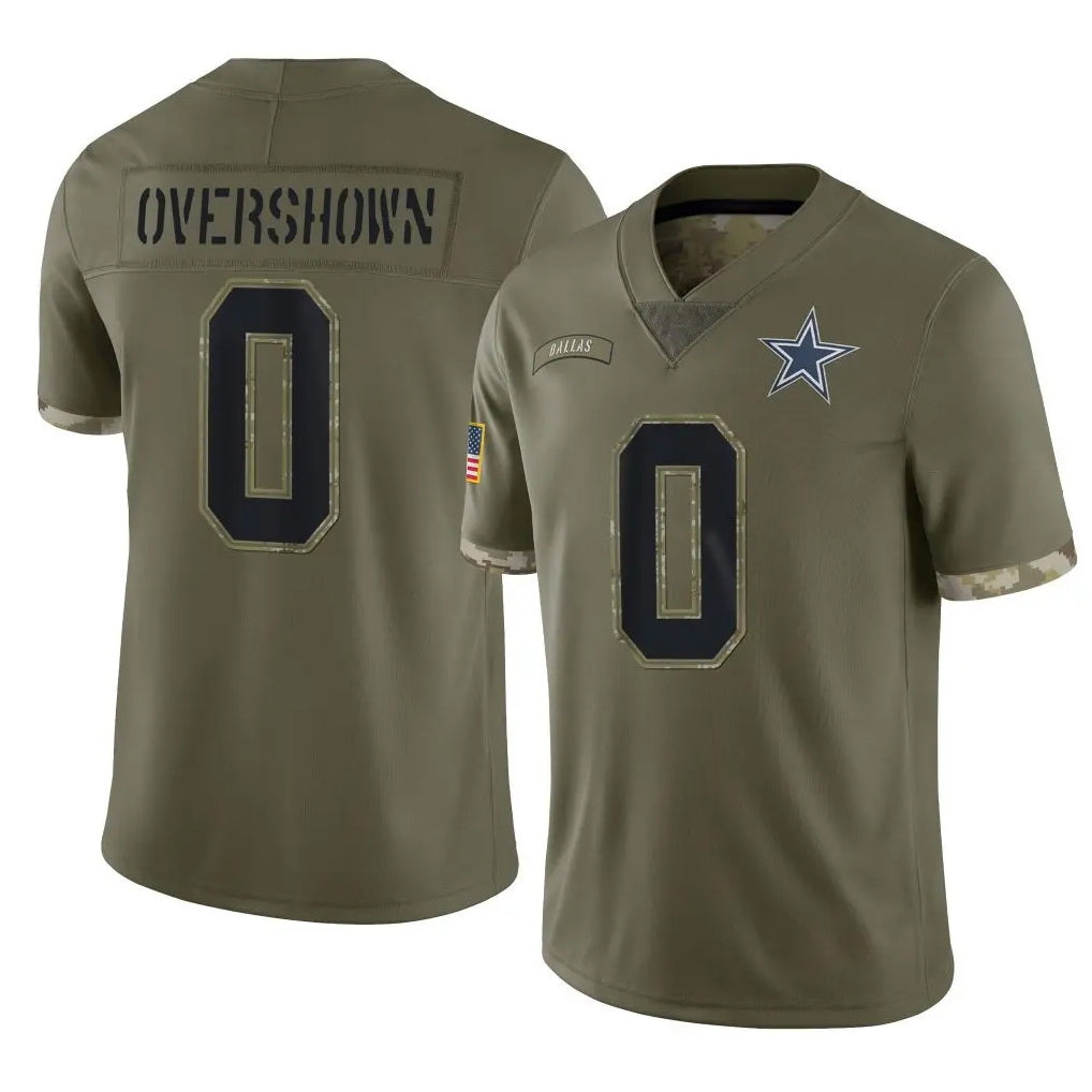 D.Cowboys #0 DeMarvion Overshown Player Olive Salute to Service Limited Game Ldoa Stitched Jerseys