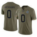 D.Cowboys #0 DeMarvion Overshown Player Olive Salute to Service Limited Game Ldoa Stitched Jerseys