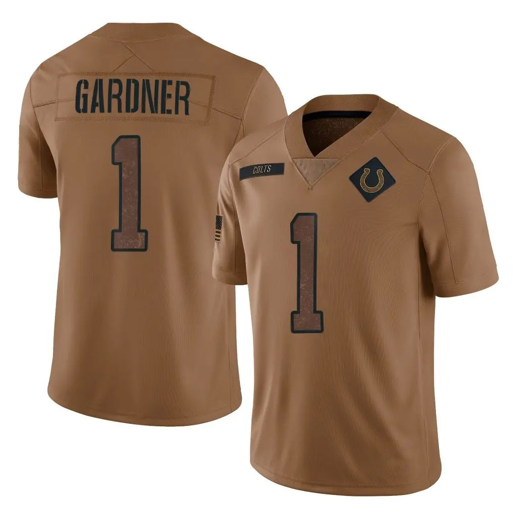 IN.Colts #1 Sauce Gardner Player Brown Salute To Service Limited Ldoa Stitched Jerseys