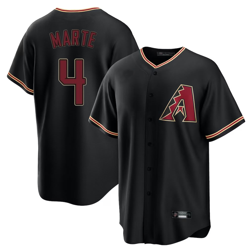 A.Diamondbacks #4 Ketel Marte Player Black Limited Home Ldoa Stitched Jerseys