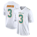 M.Dolphins #3 Chris Johnson Player White Fashion Home Game Ldoa Stitched Jerseys