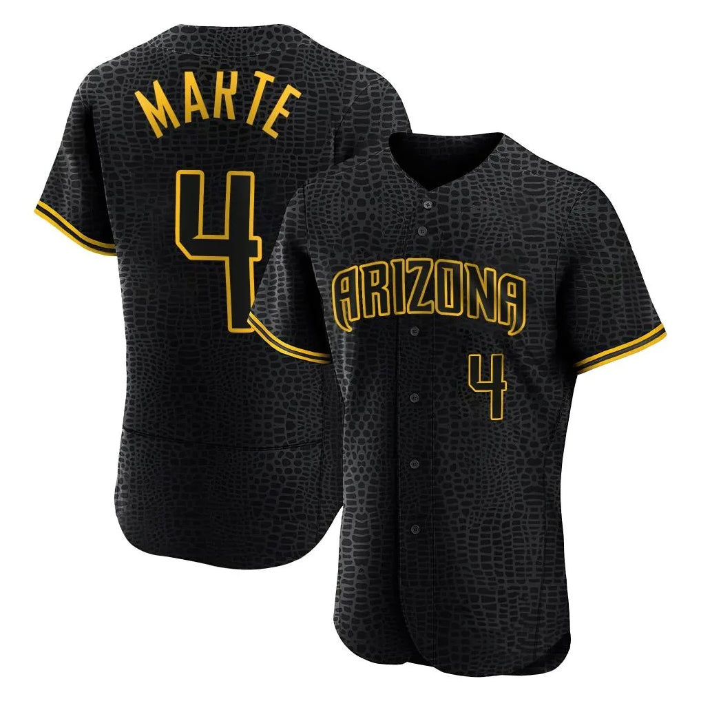 A.Diamondbacks #4 Ketel Marte Player Black Snake Skin City Limited Elite Home Game Ldoa Stitched Jerseys