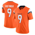 D.Broncos #9 Talanoa Hufanga Player Orange Vapor F.U.S.E. Limited Home Game Ldoa Stitched Jerseys
