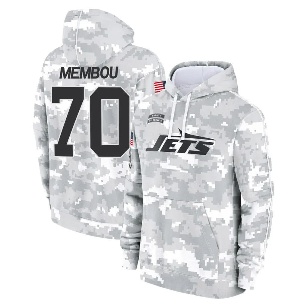NY.Jets #70 Armand Membou Player Arctic Camo Salute to Service Pullover Hoodies Limited Game Ldoa Stitched Jerseys