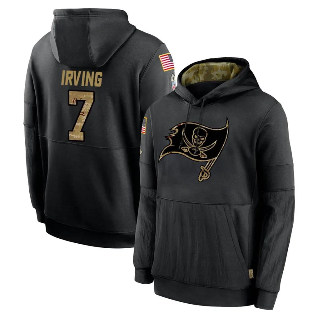 TB.Buccaneers #7 Bucky Irving Player Black Salute to Service Sideline Performance Pullover Hoodies Home Game Ldoa Stitched Jerseys