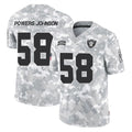 LV.Raiders #58 Jackson Powers-Johnson Player Arctic Camo Salute To Service Limited Game Ldoa Stitched Jerseys