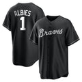 A.Braves #1 Ozzie Albies Player Black Home Game Ldoa Stitched Jerseys