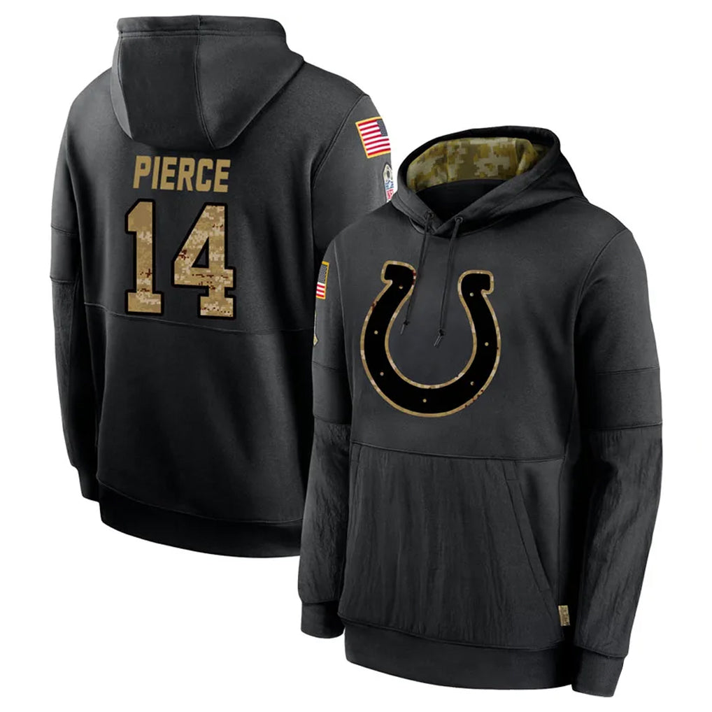 IN.Colts #14 Alec Pierce Player Black Salute to Service Hoodies Limited Game Ldoa Stitched Jerseys