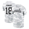 C.Panthers #18 Jalen Coker Player Arctic Camo Salute to Service T-Shirt Hoodies Ldoa Stitched Jerseys