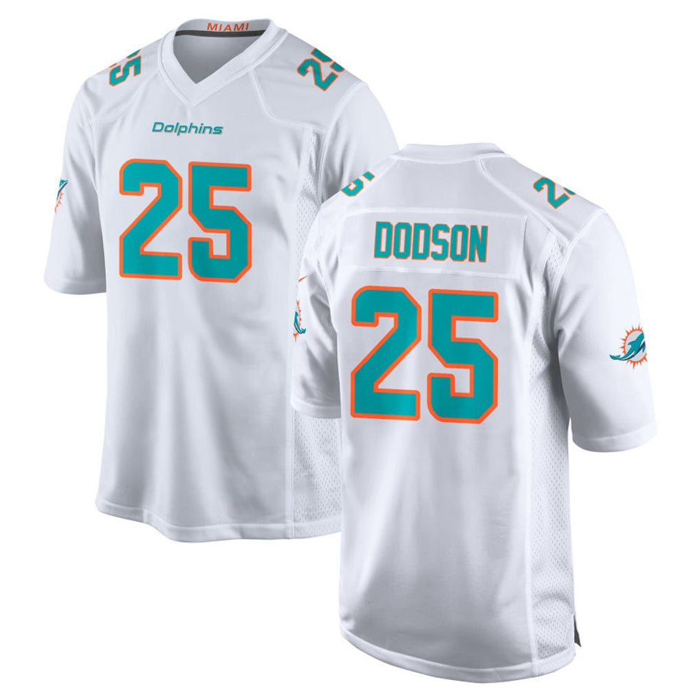 M.Dolphins #25 Tyrel Dodson Player White Limited Home Game Ldoa Stitched Jerseys