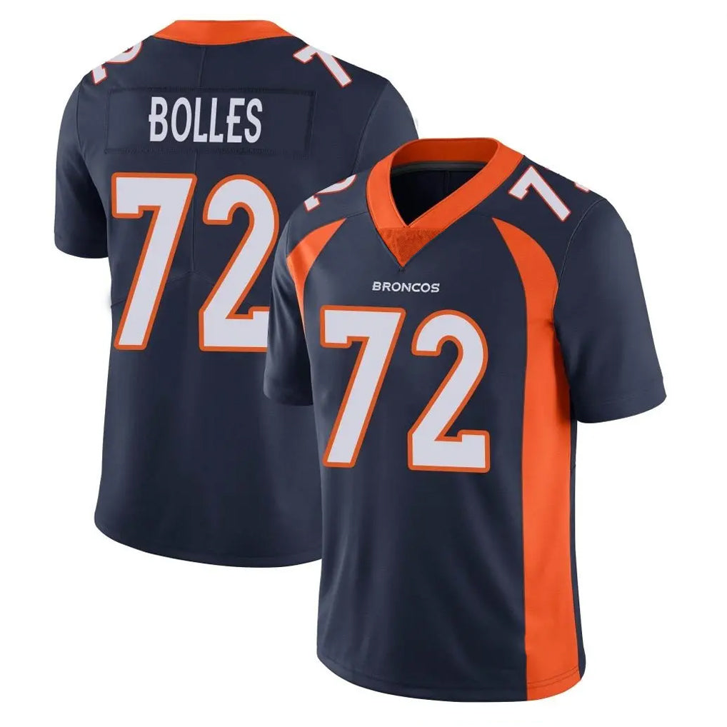 D.Broncos #72 Garett Bolles Player Navy Vapor Untouchable Limited Game Ldoa Stitched Jerseys