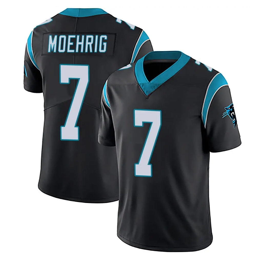 C.Panthers #7 Tre'von Moehrig Player Black Vapor Untouchable Limited Game Ldoa Stitched Jerseys