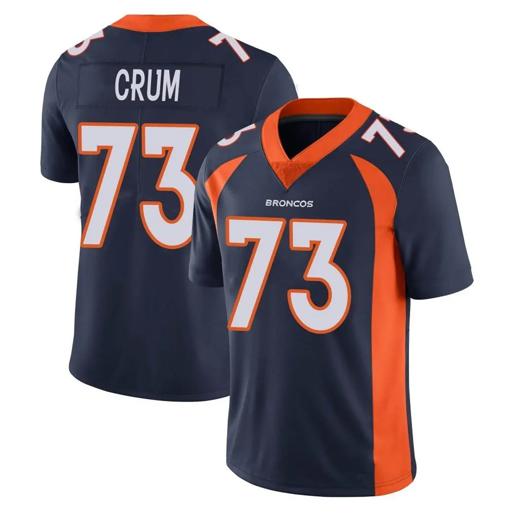 D.Broncos #73 Frank Crum Player Navy Vapor Untouchable Limited Game Ldoa Stitched Jerseys