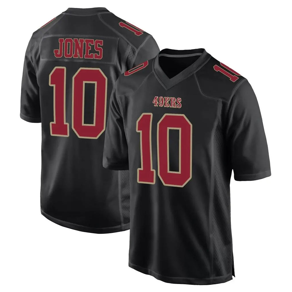 SF.49ers #10 Mac Jones Player Black Fashion Home Game Ldoa Stitched Jerseys