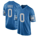 D.Lions #0 Jahmyr Gibbs Player Blue Vapor Untouchable Throwback Game Ldoa Stitched Jerseys