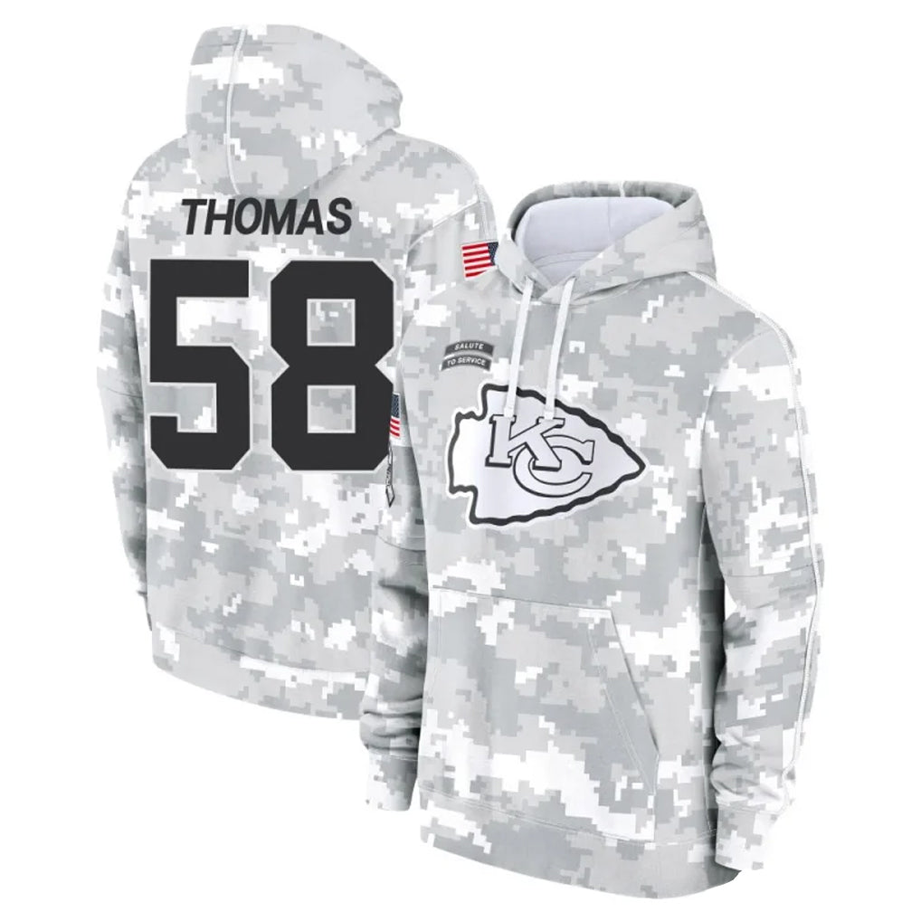 KC.Chiefs #58 Derrick Thomas Player Arctic Camo Salute to Service Hoodies Ldoa Stitched Jerseys