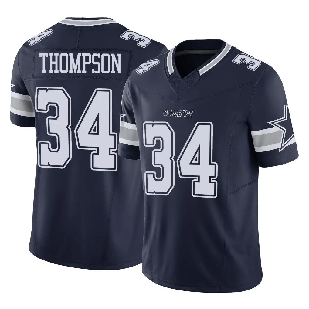 D.Cowboys #34 Jalen Thompson Player Navy Limited Vapor F.U.S.E. Home Game Ldoa Stitched Jerseys