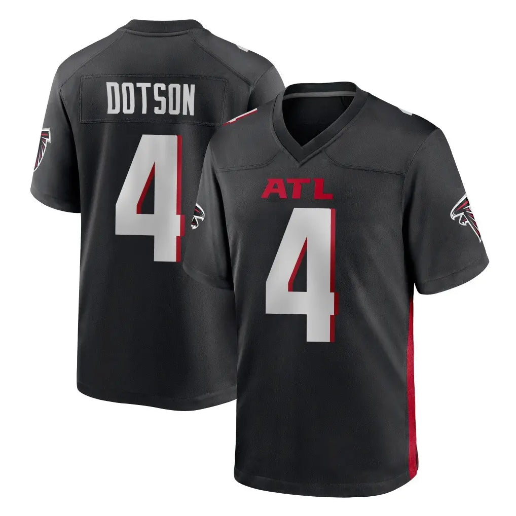 A.Falcons #4 Jahan Dotson Player Black Home Game Ldoa Stitched Jerseys