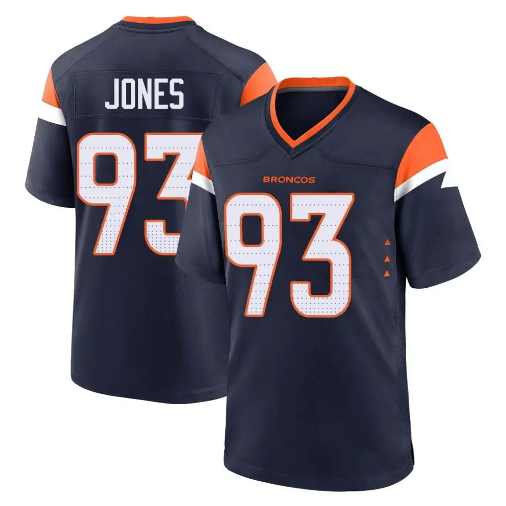 D.Broncos #93 D.J. Jones Player Navy Home Game Ldoa Stitched Jerseys