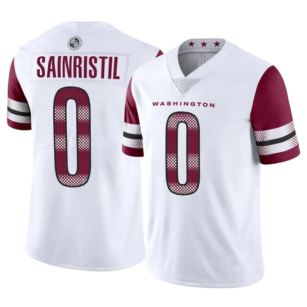 W.Commanders #0 Mike Sainristil Player White Limited Vapor Home Game Ldoa Stitched Jerseys