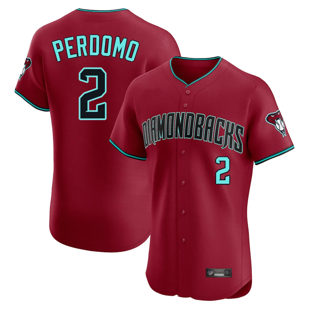 A.Diamondbacks #2 Geraldo Perdomo Player Red Limited Elite Home Game Ldoa Stitched Jerseys