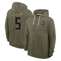 A.Falcons #5 Drake London Player Olive 2025 Salute to Service Hoodies Ldoa Stitched Jerseys