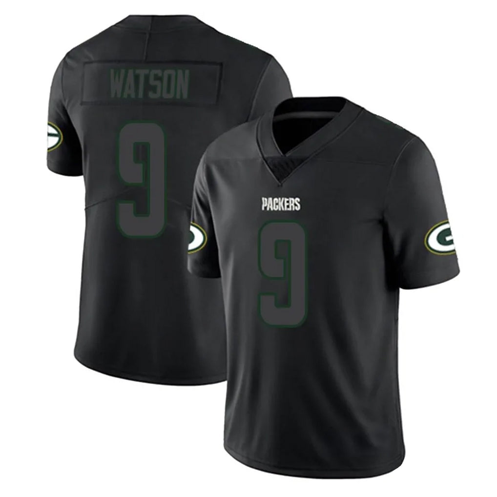 GB.Packers #9 Christian Watson Player Black Impact Limited Home Game Ldoa Stitched Jerseys