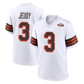 C.Browns #3 Jerry Jeudy Player White Alternate Home Game Ldoa Stitched Jerseys