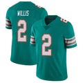 M.Dolphins #2 Malik Willis Player Aqua Limited Alternate Vapor Untouchable Home Game Ldoa Stitched Jerseys