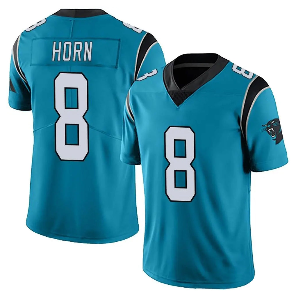 C.Panthers #8 Jaycee Horn Player Blue Vapor Untouchable Limited Game Ldoa Stitched Jerseys