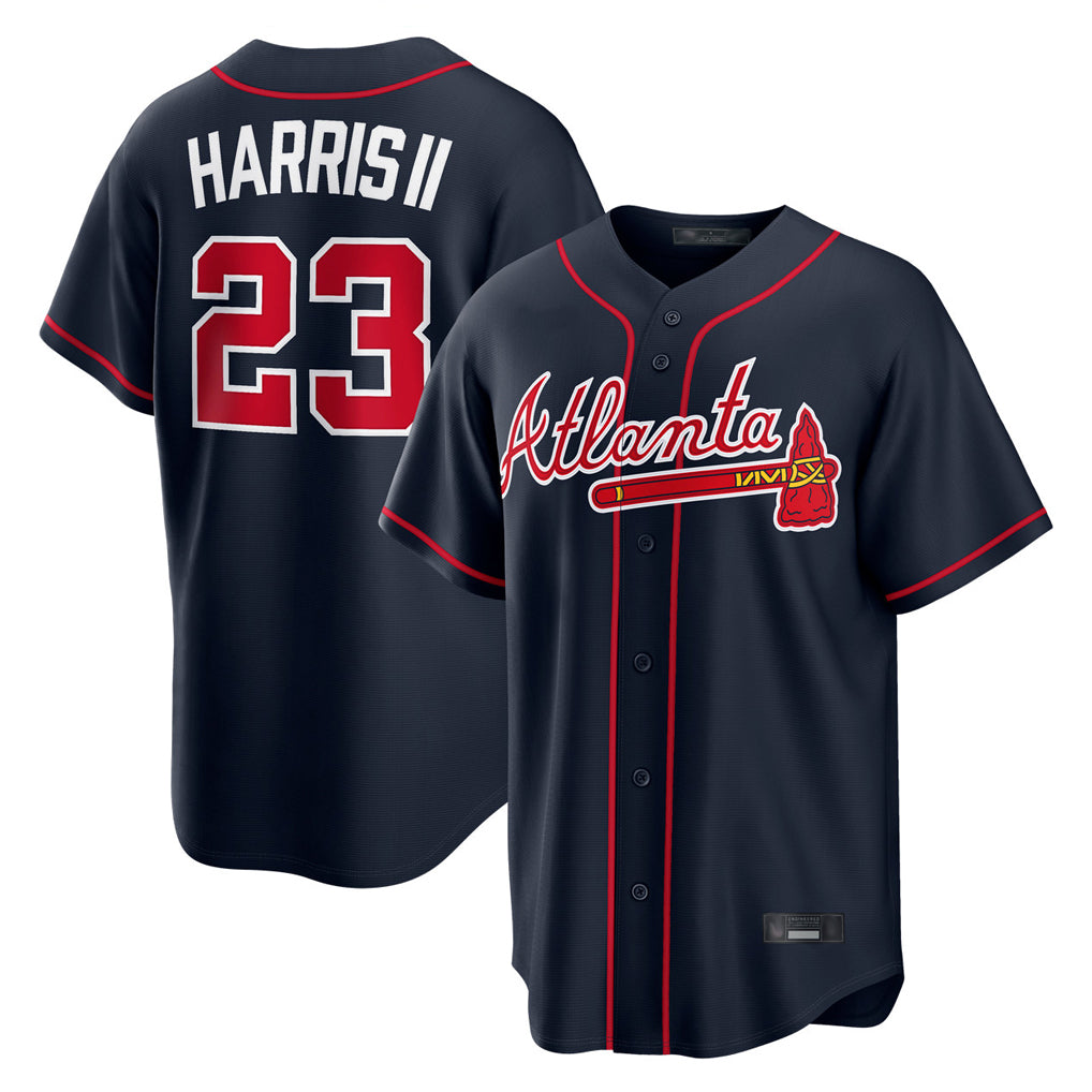 A.Braves #23 Michael Harris II Player Navy Home Game Ldoa Stitched Jerseys