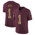 W.Commanders #1 Rachaad White Player Burgundy Alternate Vapor Untouchable Home Game Ldoa Stitched Jerseys